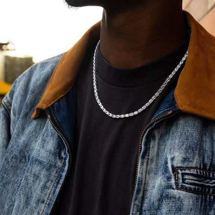 How to Style a Gold Tennis Necklace with a Cold Weather Fit