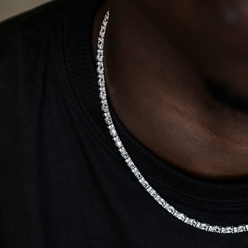 Conjunto de collar y pulsera de tenis de diamante con corte ovalado mixto - 3 mm