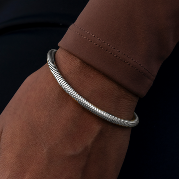 Pulsera de cadena tipo serpiente de oro blanco - 4mm