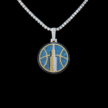 Colgante oficial del logotipo de los Chicago Sky de la WNBA en oro amarillo