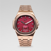 Reloj de 39 mm Visionary con caja lisa y esfera roja - Oro rosa