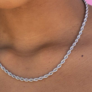 Rope Necklace in White Gold - 4mm