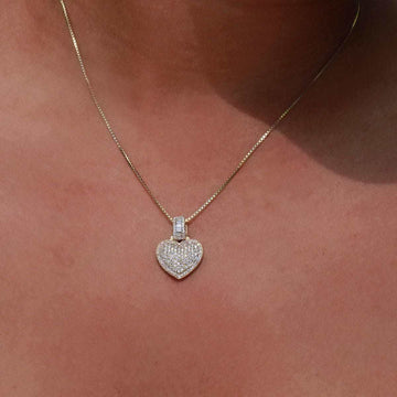 10k Solid Gold Iced Heart Pendant - The GLD Shop