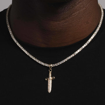 10k Solid Gold Iced Knife Pendant - The GLD Shop