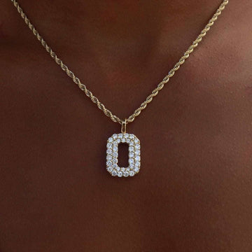 Colgantes de números de oro macizo en oro amarillo - Diamantes VS