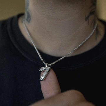 10k Solid Gold Number Pendants in White Gold - The GLD Shop