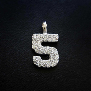 10k Solid Gold Number Pendants in White Gold - The GLD Shop