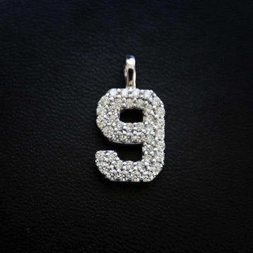 10k Solid Gold Number Pendants in White Gold - The GLD Shop