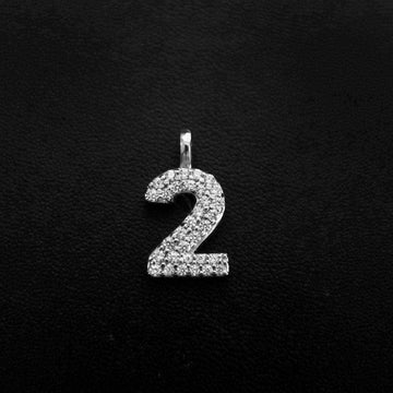 10k Solid Gold Number Pendants in White Gold - The GLD Shop