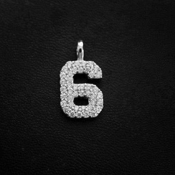 10k Solid Gold Number Pendants in White Gold - The GLD Shop
