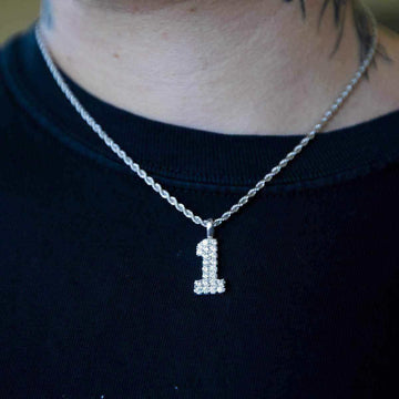 10k Solid Gold Number Pendants in White Gold - The GLD Shop