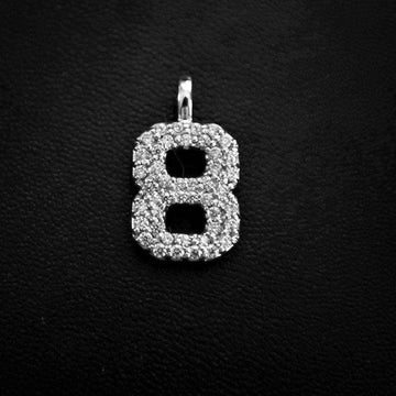 10k Solid Gold Number Pendants in White Gold - The GLD Shop