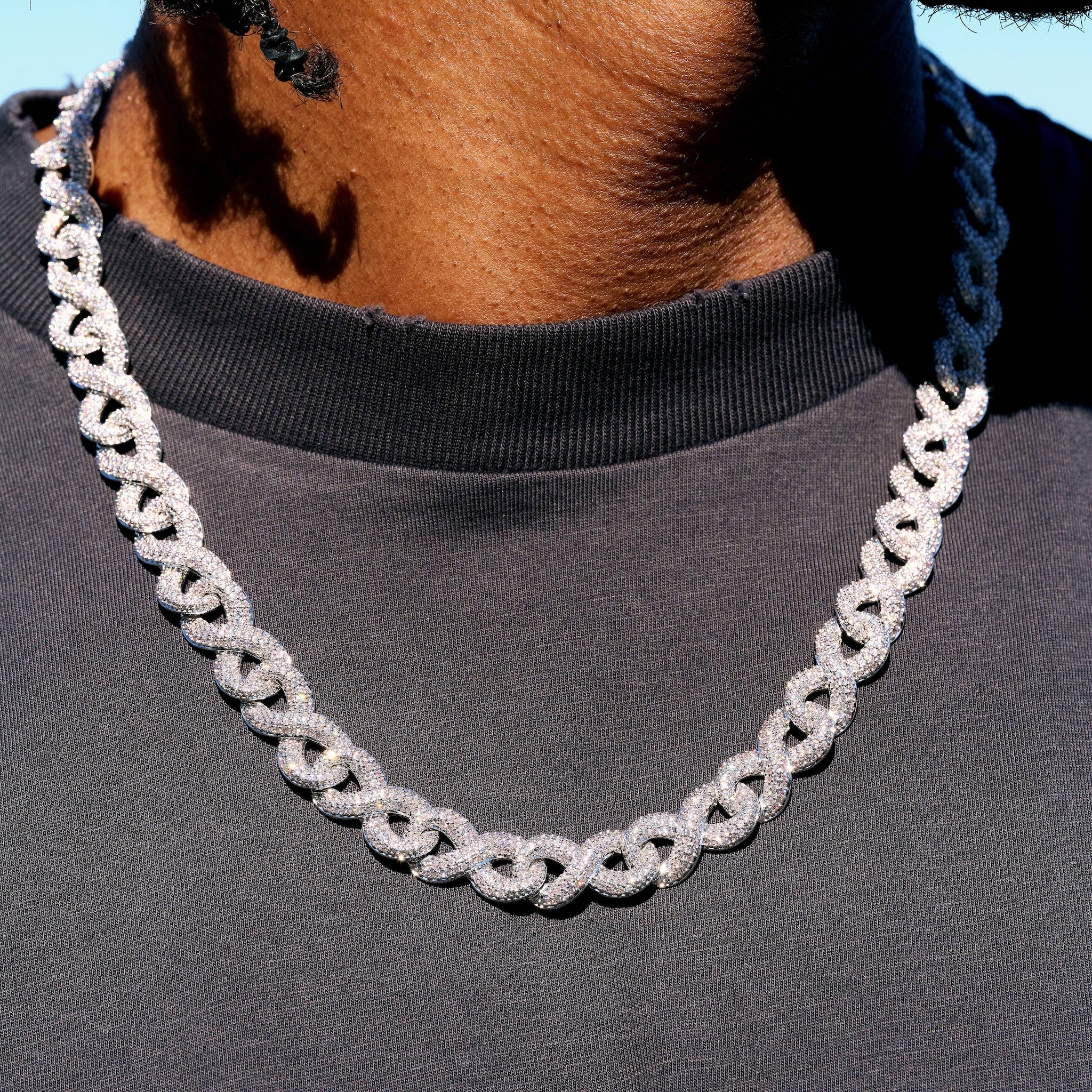 Iced Infinity Chain | White Gold 10MM | GLD - The GLD Shop