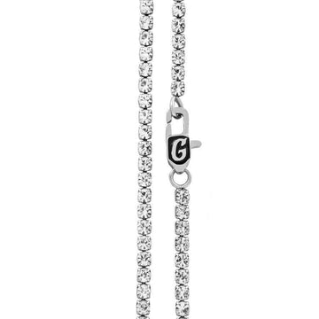 Conjunto de corazón y cruz en oro blanco