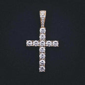 18k Vermeil Diamond Cross