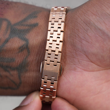 25MM Mini Visionary Stainless Steel Band Watch - Rose Gold - Chocolate Brown Dial