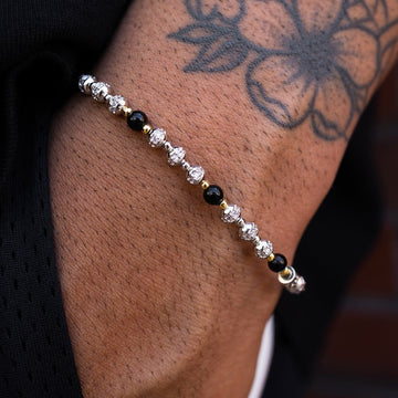 Pulsera con abalorios esféricos helados
