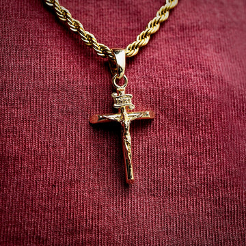Colgante con Crucifijo de Oro Amarillo