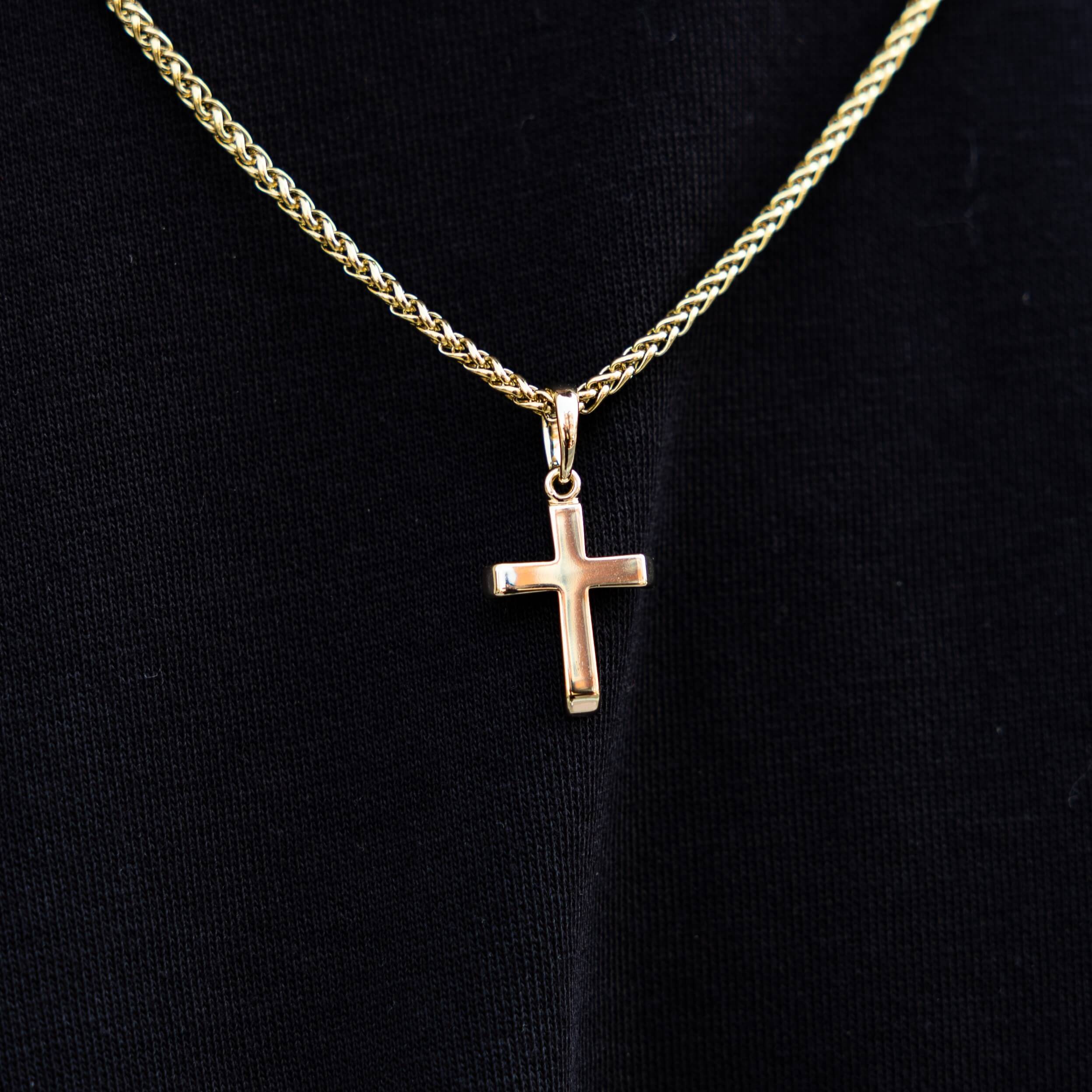 Micro Simple Cross + Palm Chain Set The GLD Shop