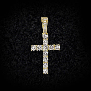 Colgante de cruz de oro macizo y diamantes - Diamantes VS