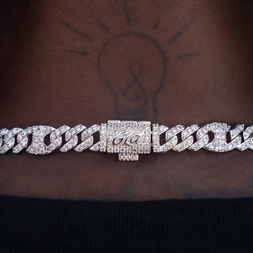 Iced Mariner Puffed Cuban Chain in White Gold