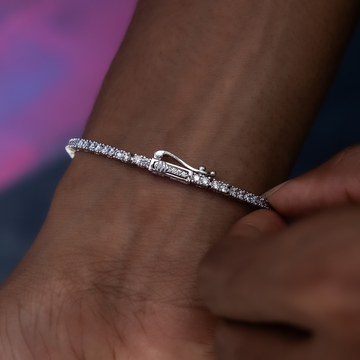 Collar + Pulsera de Tenis de Diamantes en Oro Blanco - 2 mm