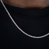 Cadena de tenis con diamantes en oro blanco - 2 mm