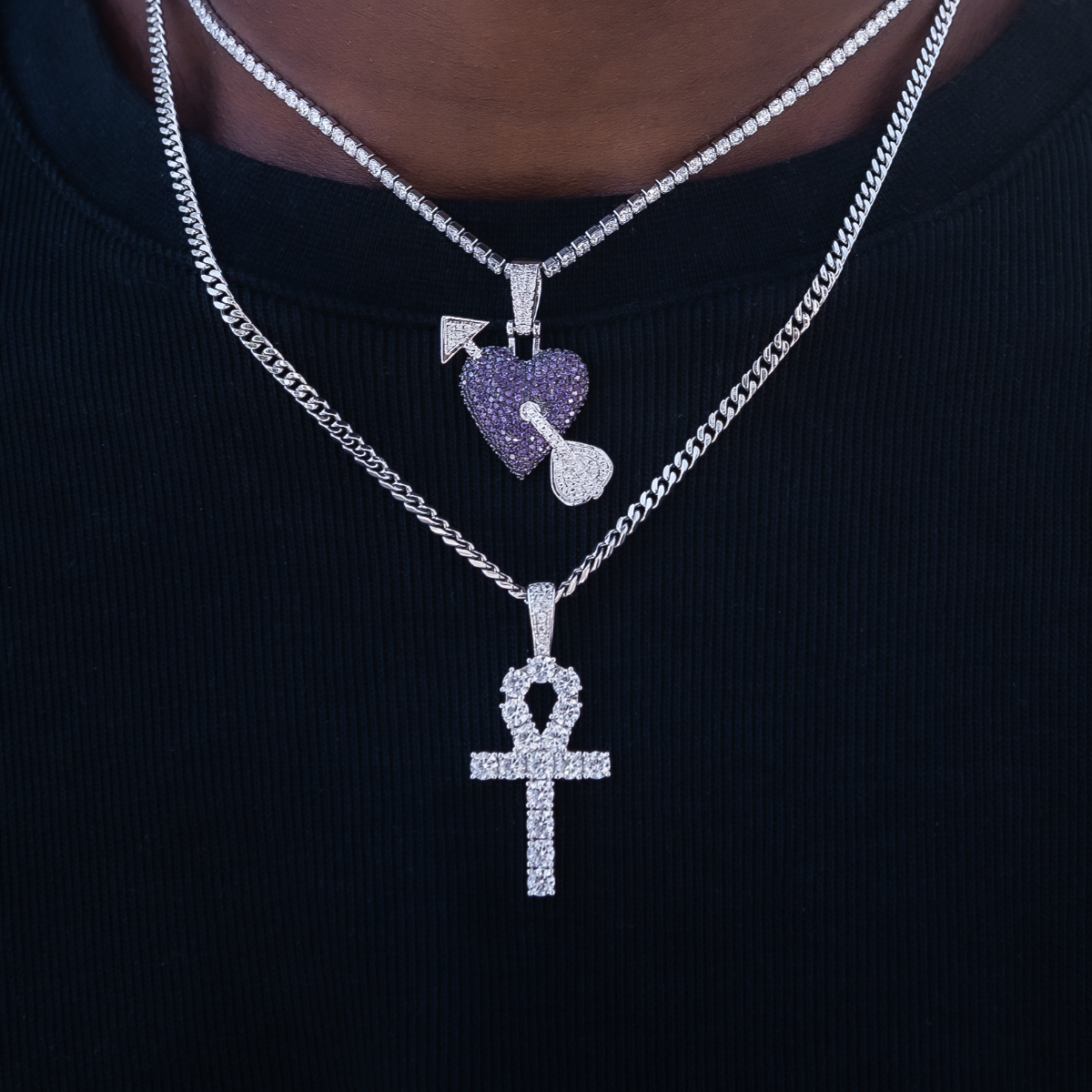 Heart and Cross Set in White Gold The GLD Shop