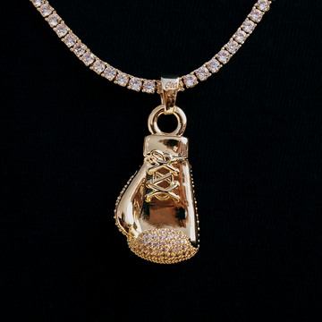 Iced Boxing Glove in Yellow Gold