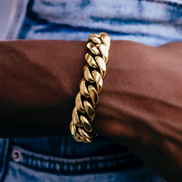 Pulsera de eslabones cubanos Signature en oro amarillo - 12mm