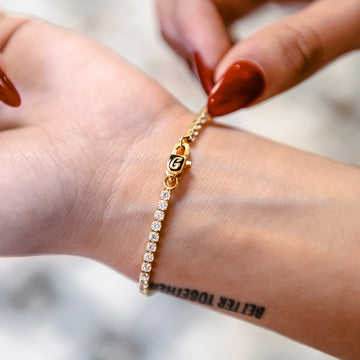 Micro Tennis Necklace + Bracelet Bundle in Yellow Gold