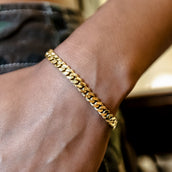 Pulsera cubana de Miami en oro amarillo - 6mm