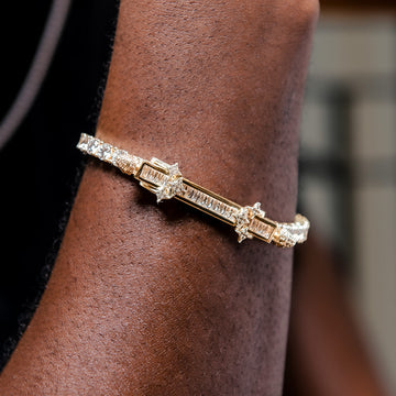 Iced Baguette Bar Bracelet