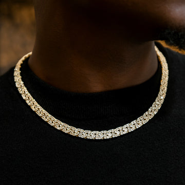 Collar de eslabones de baguette en oro amarillo - 8 mm