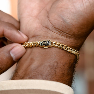 Pulsera cubana Miami en oro amarillo - 6mm