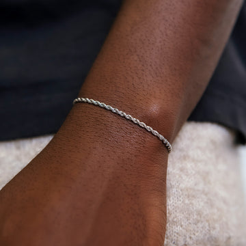 70% DE DESCUENTO Pulsera de Cuerda en Oro Blanco - 2mm
