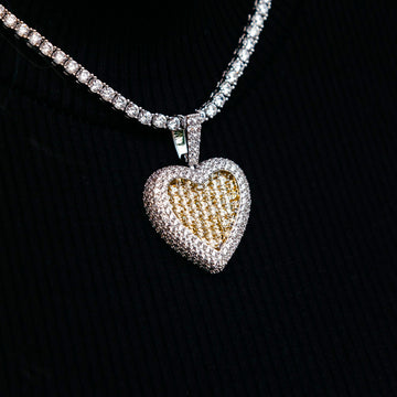 Colgante Corazón Baguette con Diamantes Canario