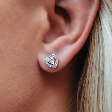 Pendientes de racimo Corazón de Diamantes