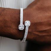 Pulsera Pave de Baguettes con Corte Cojín