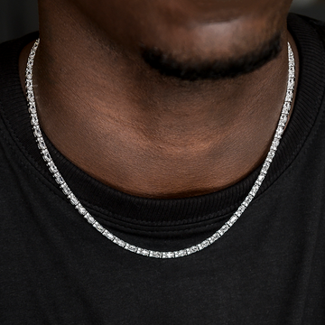 Conjunto de collar y pulsera de tenis de diamante con corte ovalado mixto - 3 mm