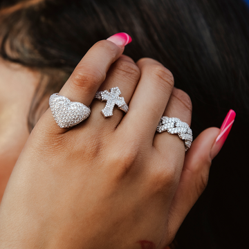 Anillo Corazón de Diamante en Vermeil de Oro Blanco