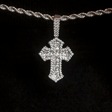 Colgante Cruz Gótica de Diamantes