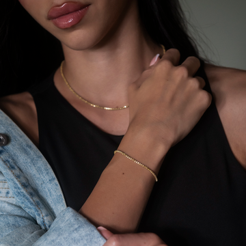 Pulsera Popcorn en oro amarillo - 2 mm