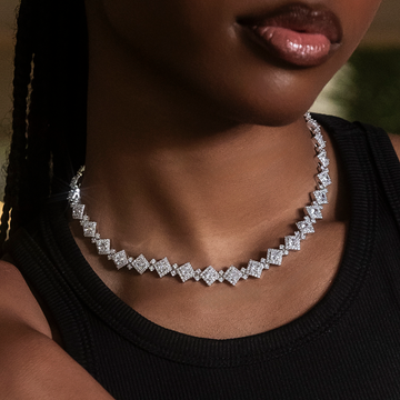 Collar de eslabones Cloister de oro blanco - 10 mm