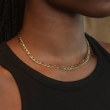 Collar Fígaro en oro amarillo - 6 mm