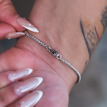 Pulsera de cadena Palm en oro blanco - 2 mm