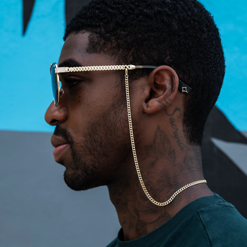 Las gafas de sol The Grove en oro amarillo con cadena para gafas de sol