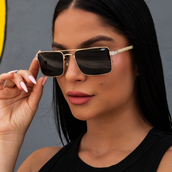 Gafas de sol 25th Street en oro amarillo con cadena para gafas de sol