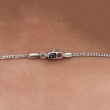 Cadena Fígaro de oro blanco - 2 mm
