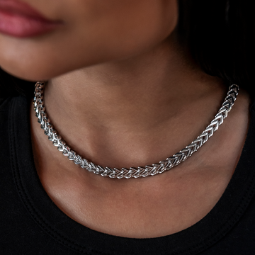 Collar Franco en Oro Blanco - 6mm